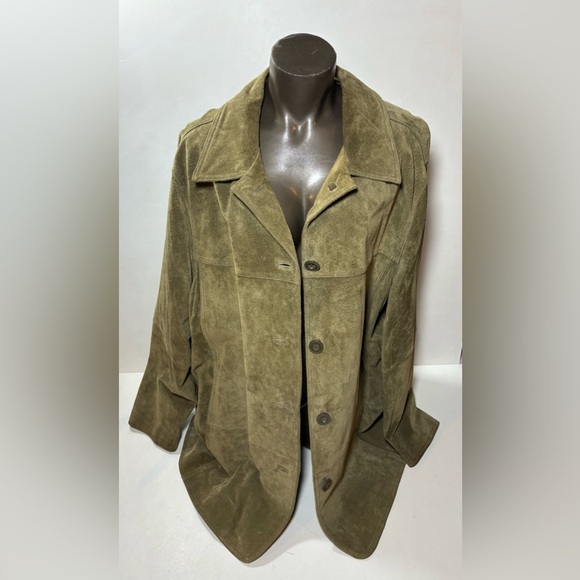 Denver Hayes Jackets & Blazers - Women’s Suede  Moss Green Coat